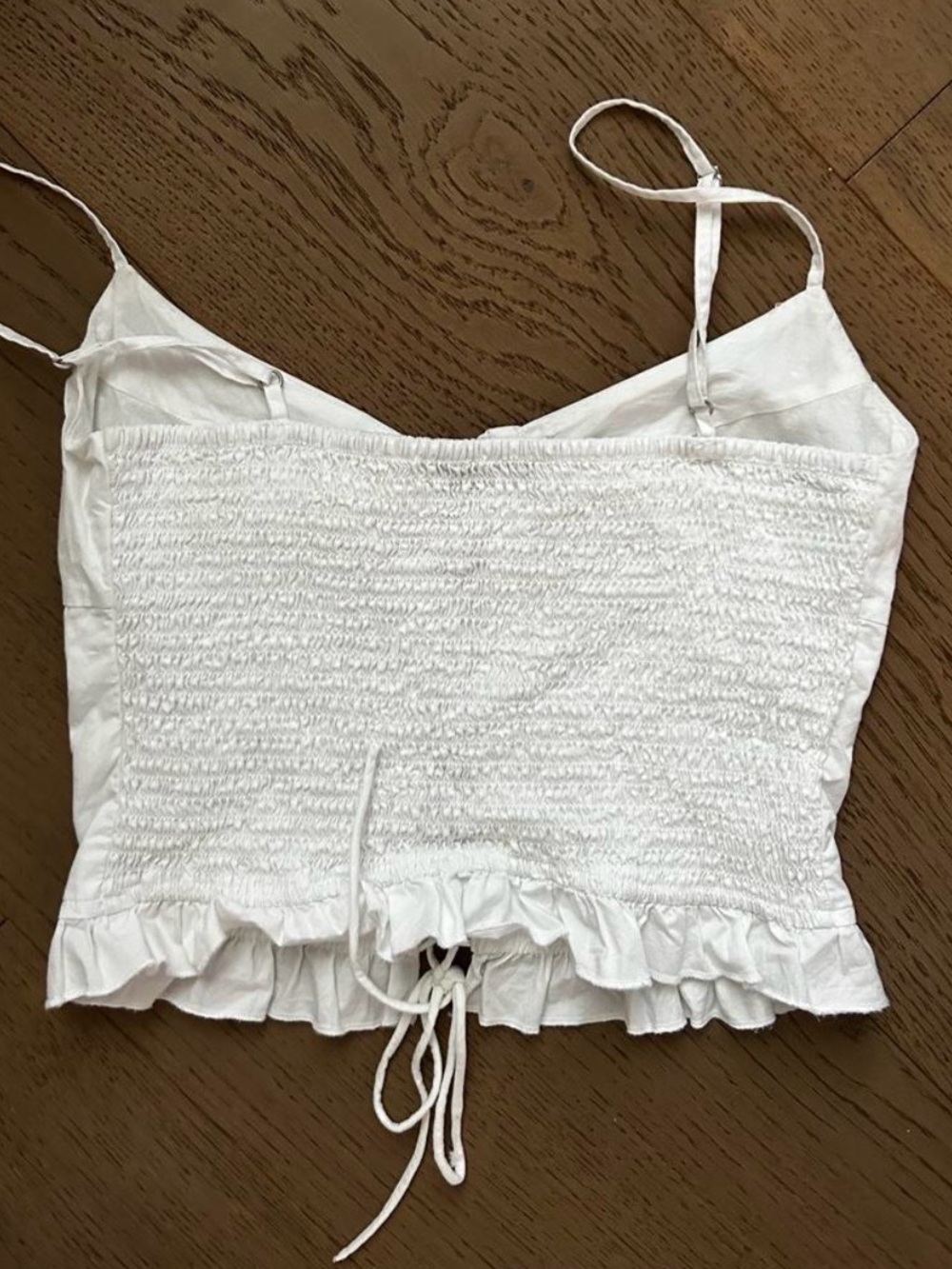 Zara White Lace-Up Ruffle-Trim Cami - Picture 5 of 5